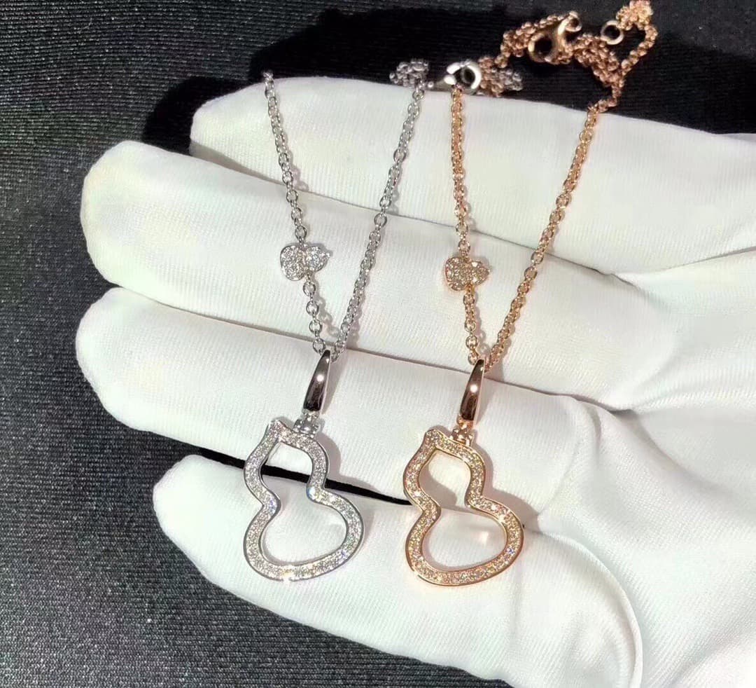 Collier en calebasse creuse en diamant Qeelin