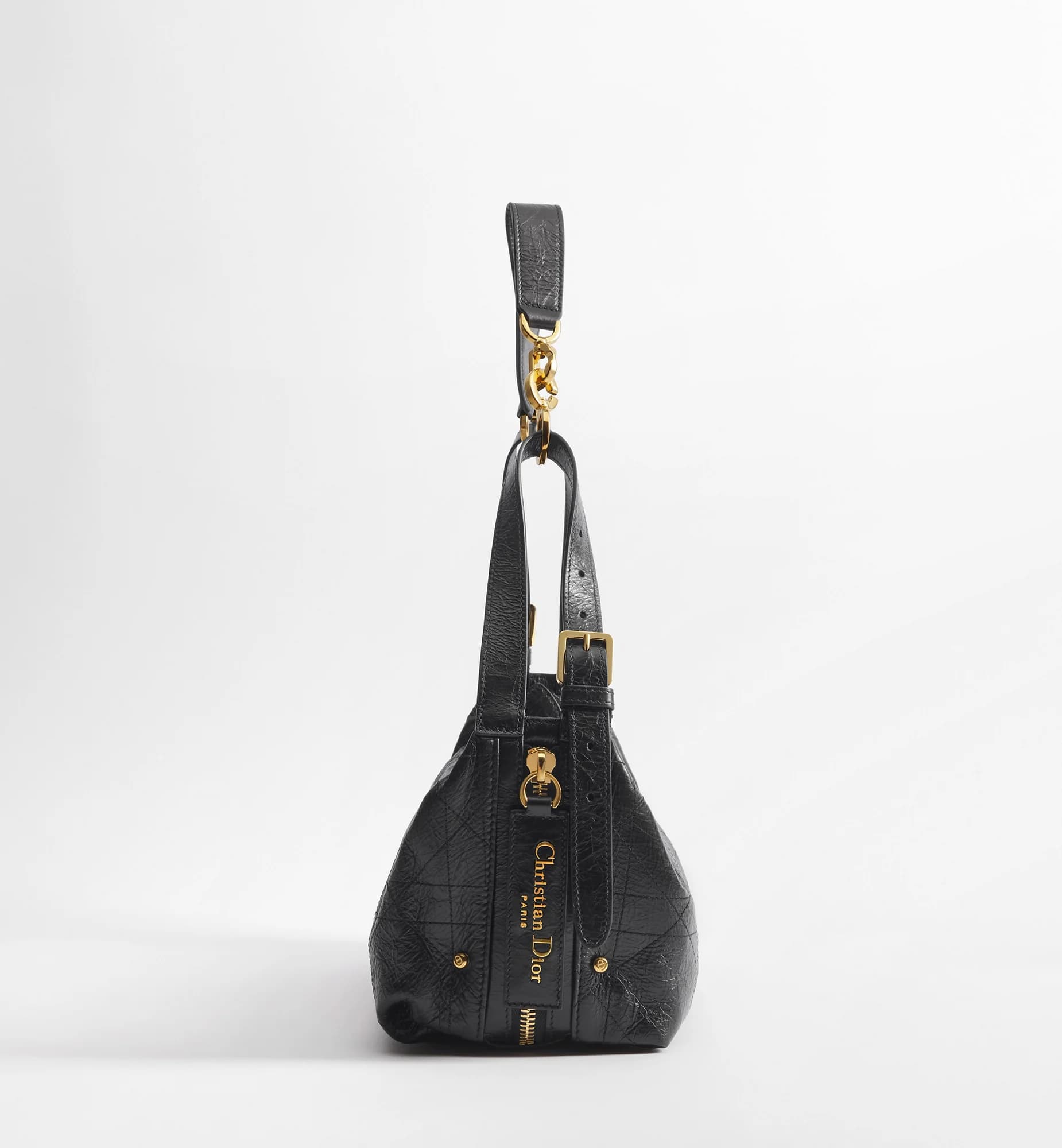 Sac D-Journey Medium en cuir de veau craquelé