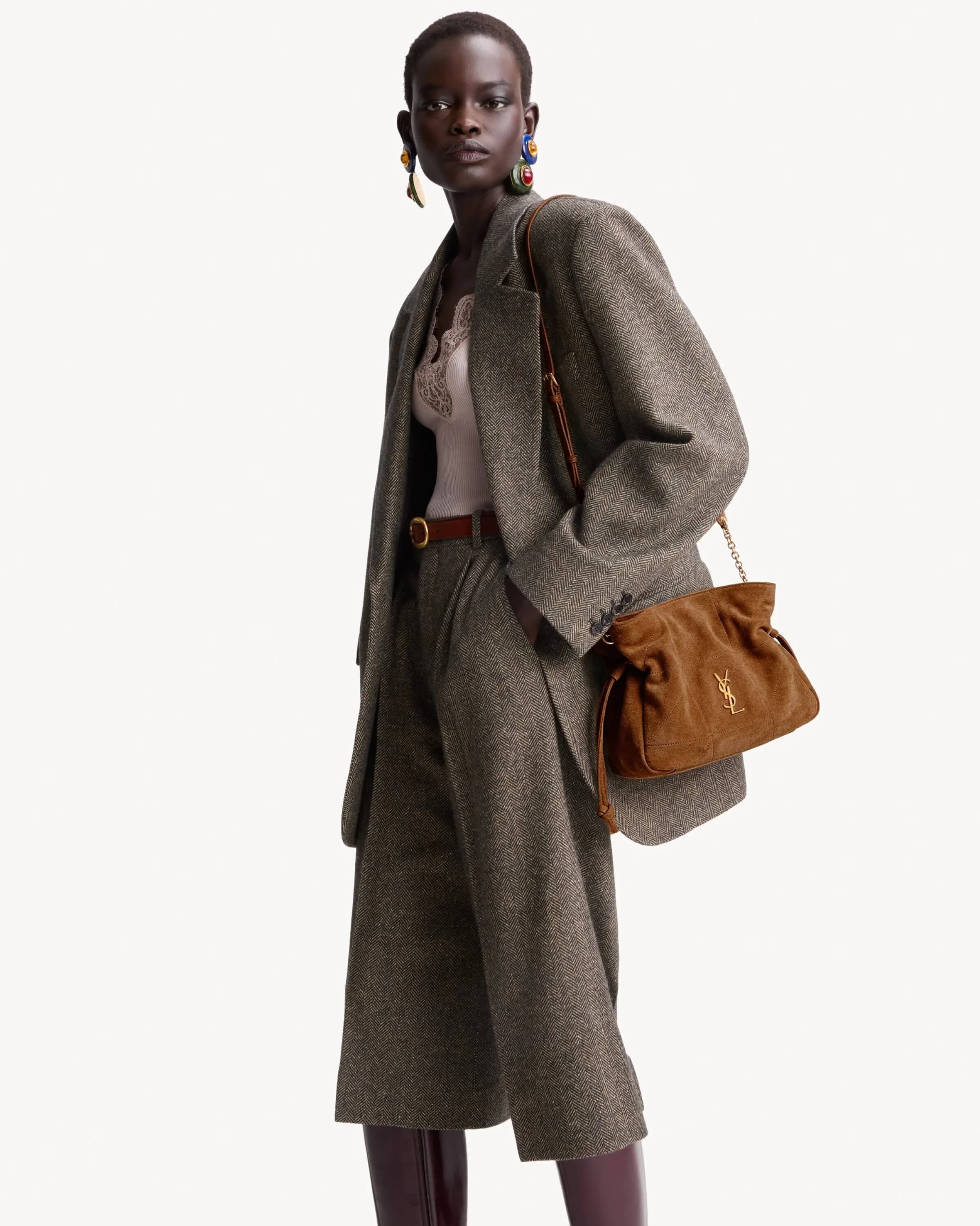 JAMIE SHOULDER POUCH EN SUÈDE