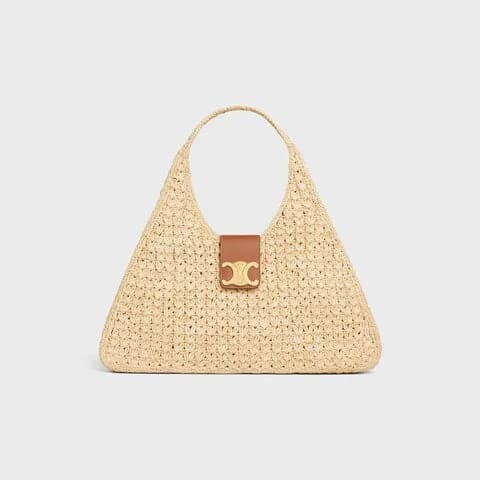 Celine - Classic Panier Cabas Triangle Raffia Calfskin