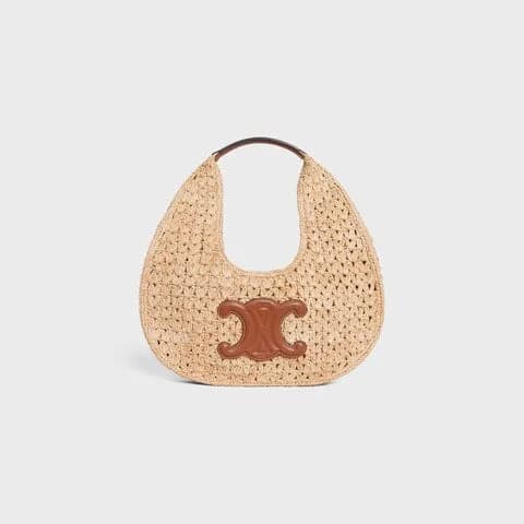 Céline - HOBO BAG IN Raffia and Calfskin — vue 1
