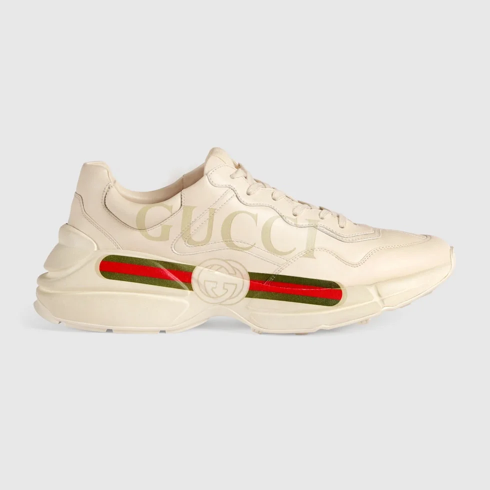 BASKETS EN CUIR RHYTON AVEC LOGO GUCCI POUR HOMME - #1 — vue 1