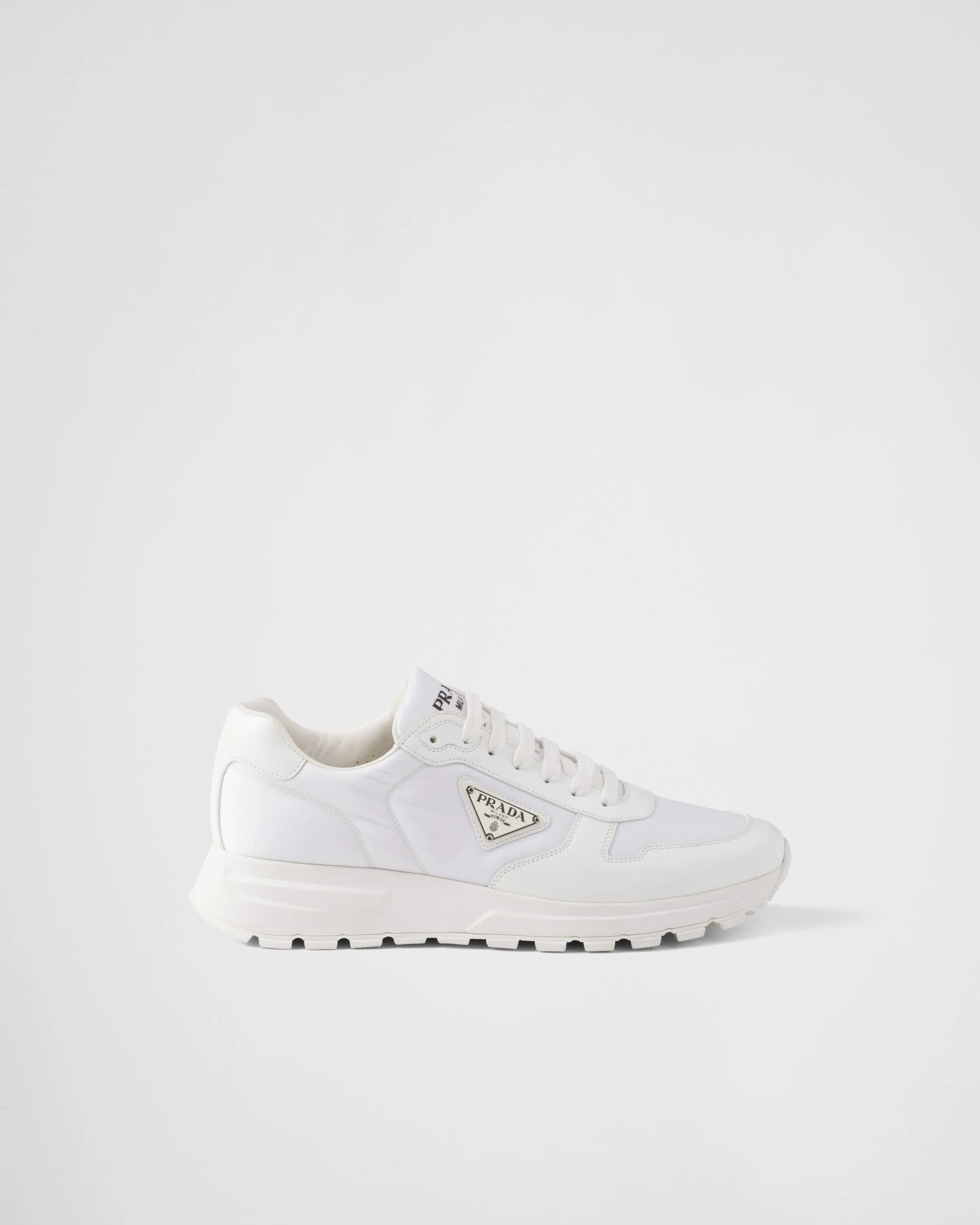 Basket Prada Blanc en cuir brossé — vue 1