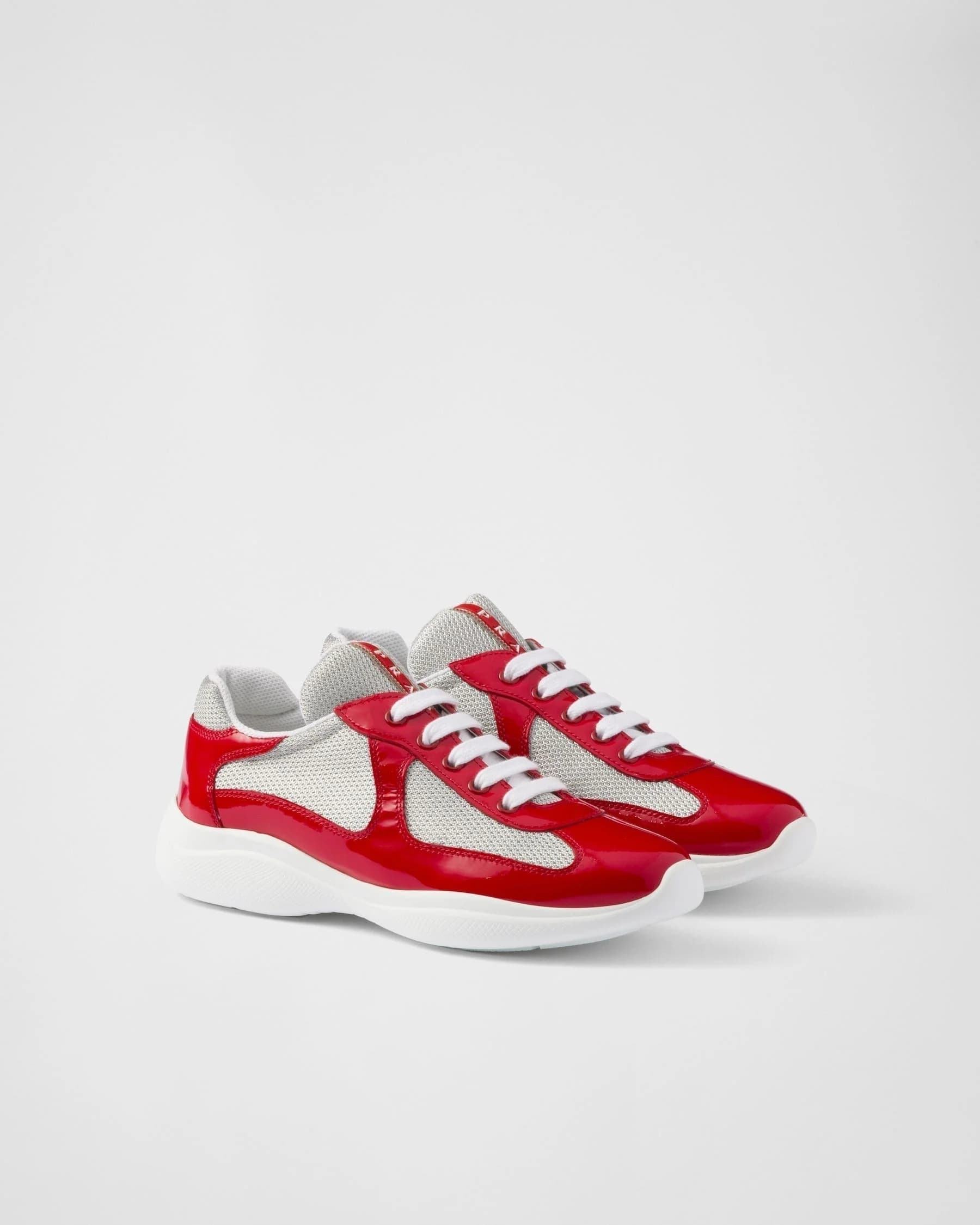 Baskets Prada America’s Cup en tissu Bike rouge