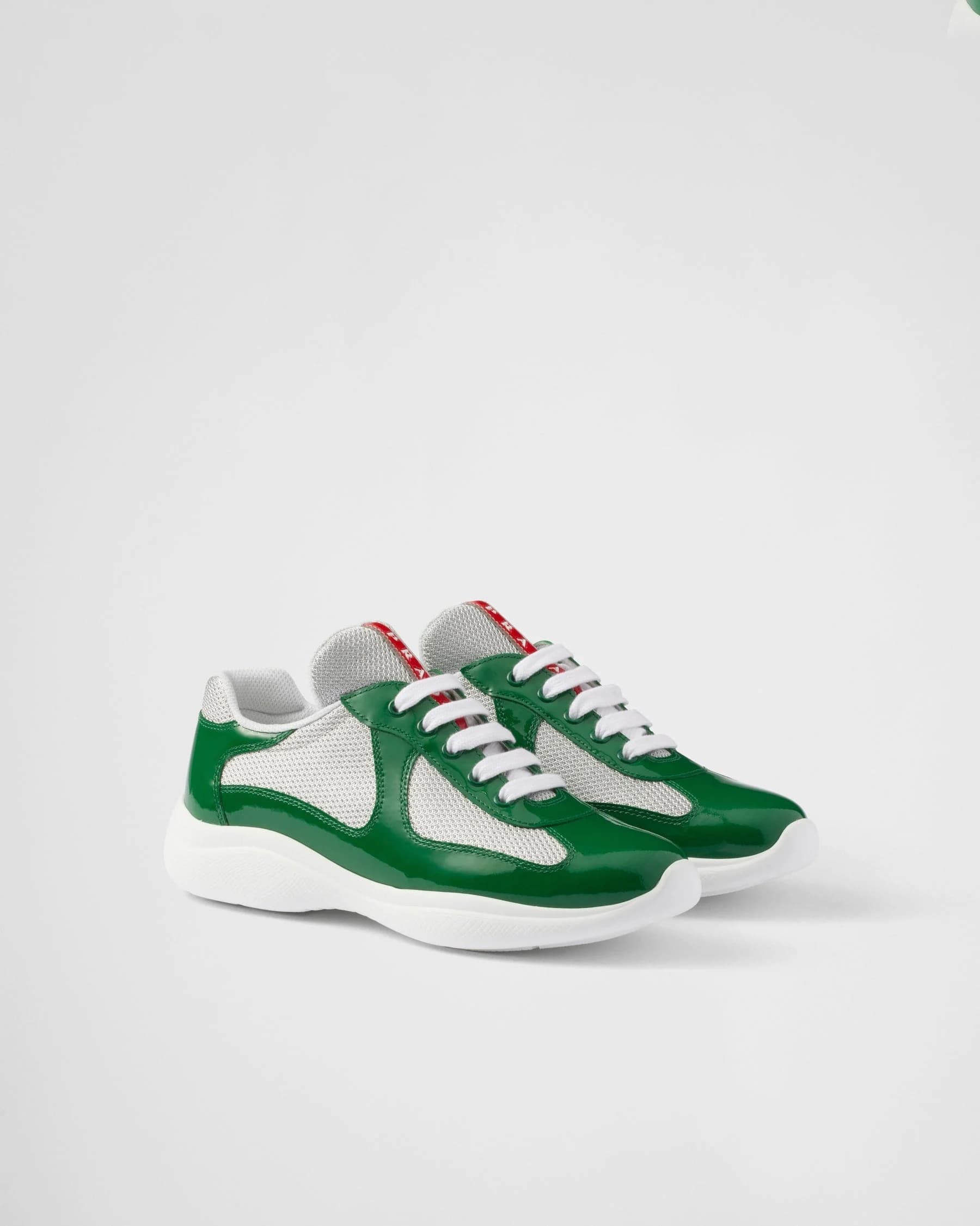 Baskets Prada America’s Cup en tissu Bike vert — vue 1