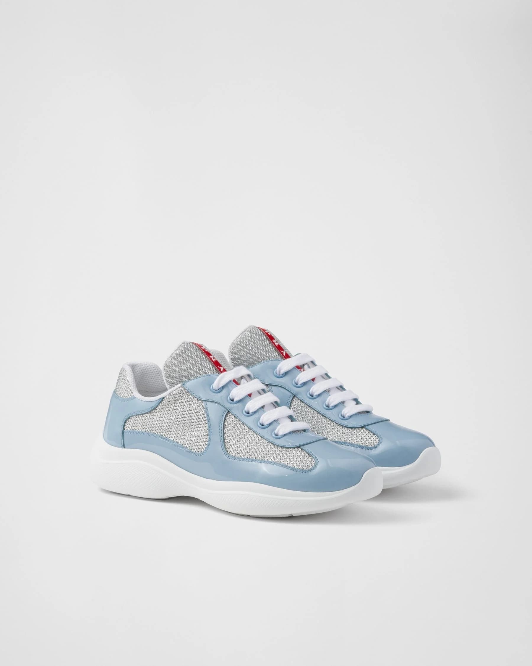 Baskets Prada America’s Cup en tissu Bike bleu ciel