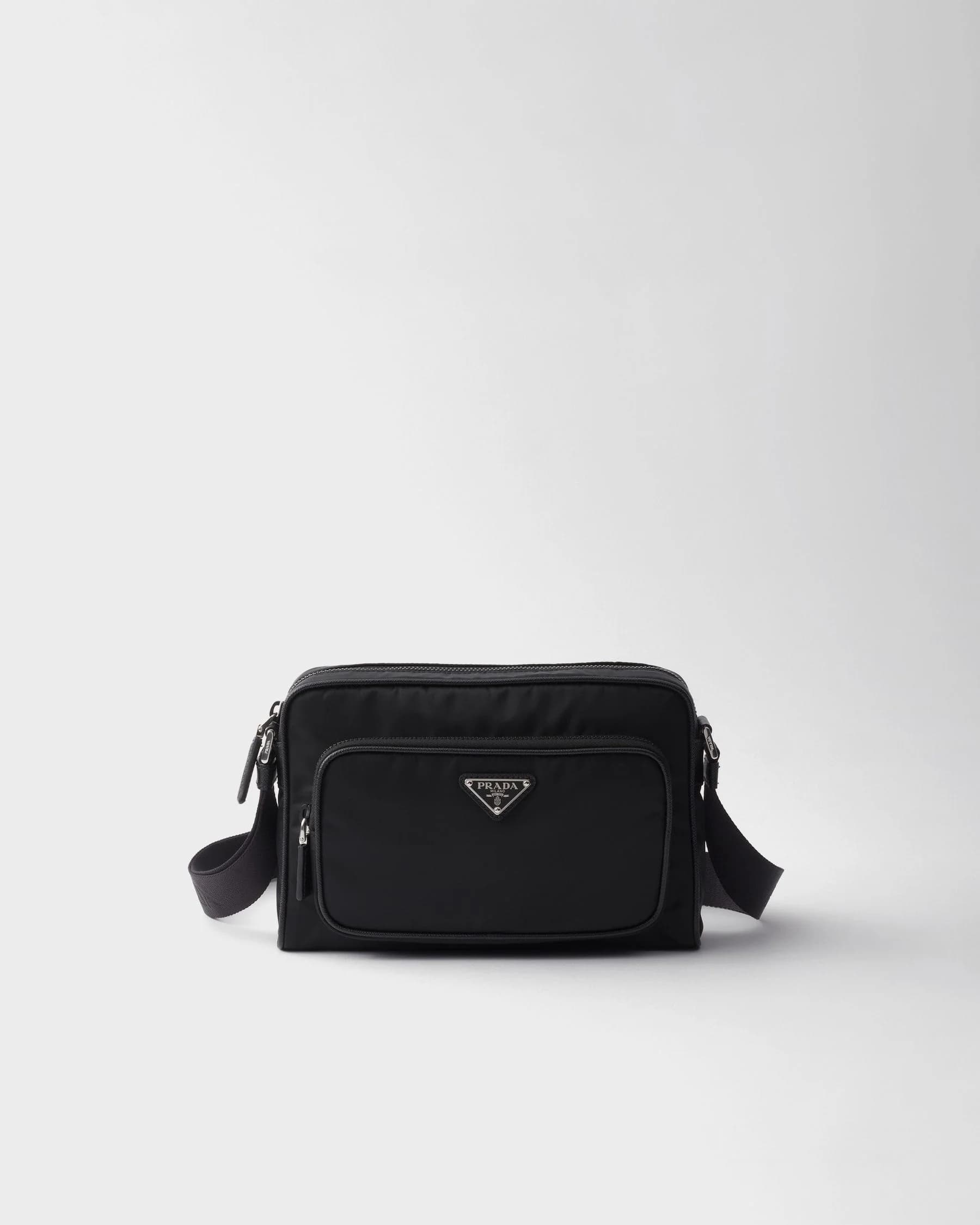 Petit sac porté épaule en Re-Nylon et cuir Saffia — vue 1