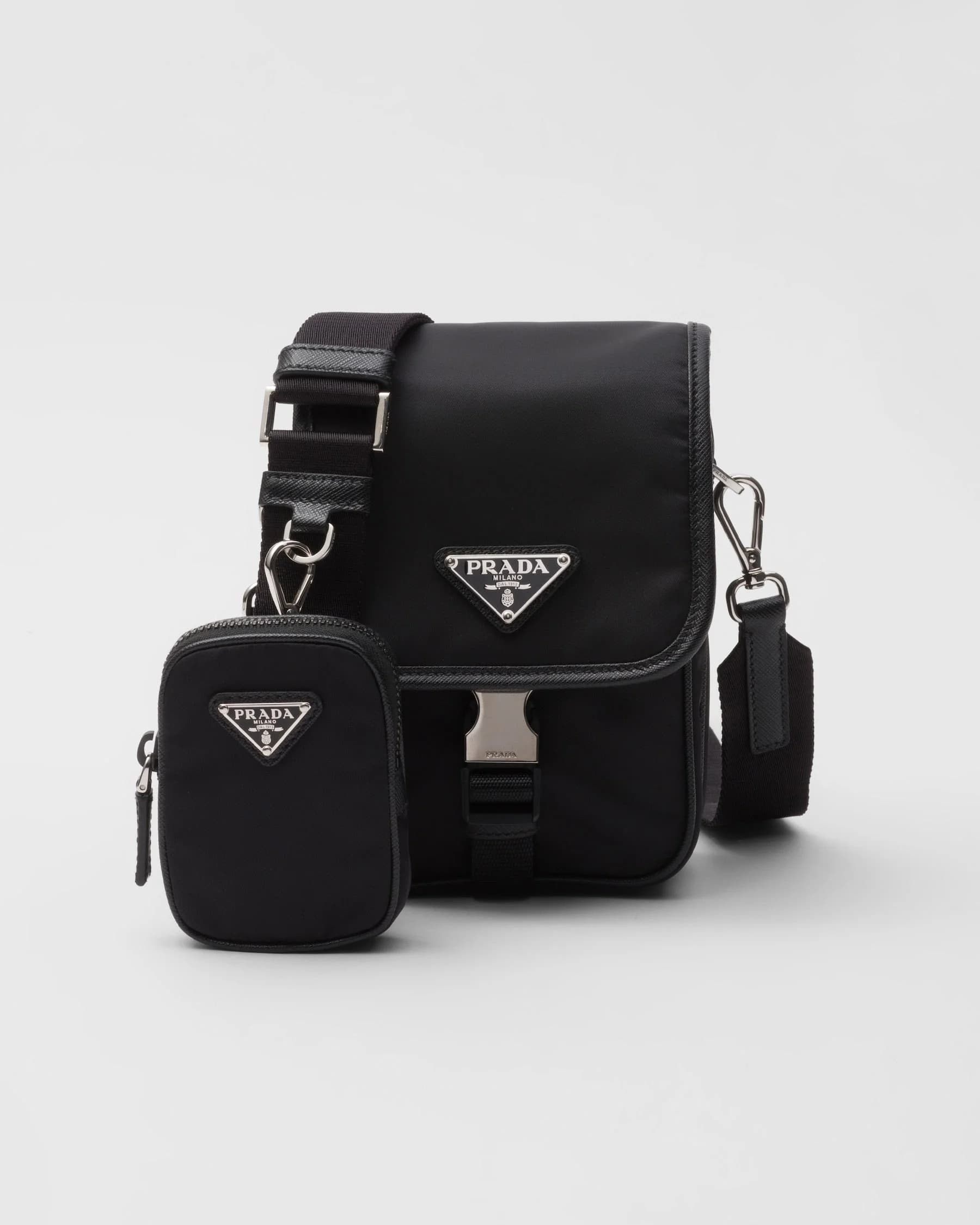 Sac porté épaule en Re-Nylon et cuir Saffiano - #6