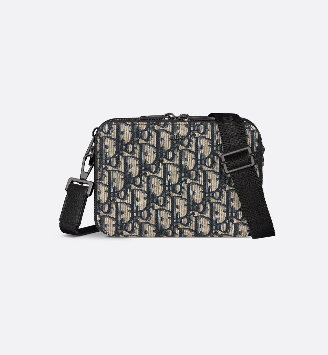 Pochette zippée à bandoulière Toile jacquard Dior Oblique noir - #2