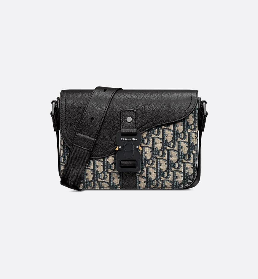 Sac Messenger à rabat Saddle Small Noir et Beige — vue 1
