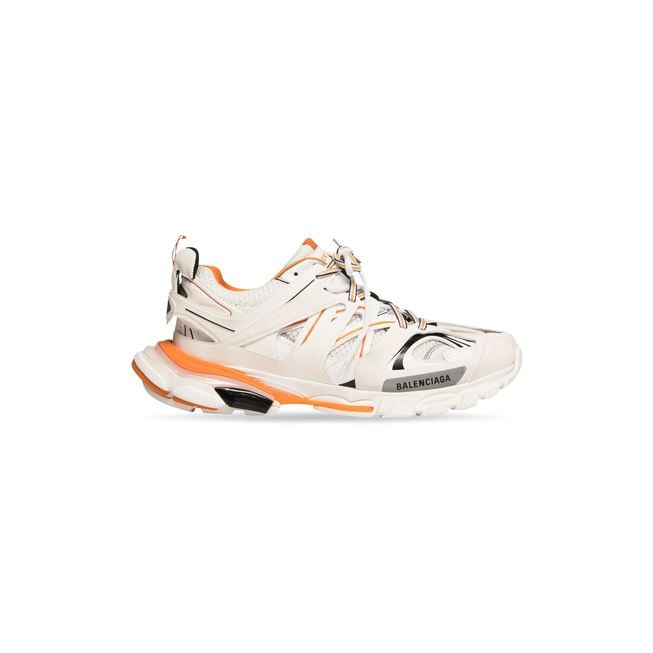 Sneaker Track blanche et orange — vue 1