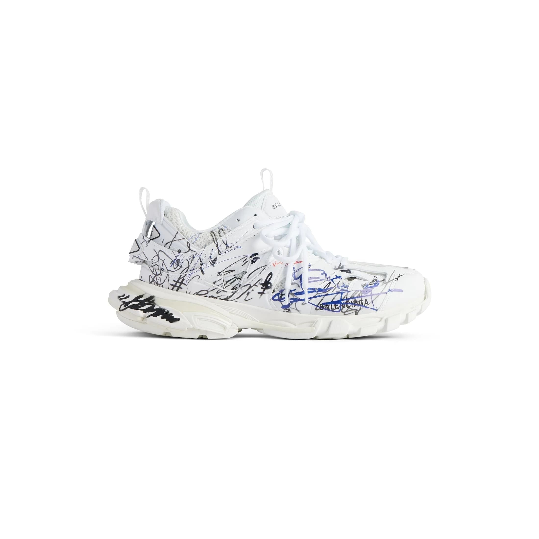 SNEAKER TRACK AUTOGRAPHE EN BLANC/NOIR/BLEU/ROUGE — vue 1