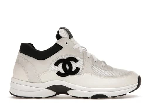 Chanel Low daim blanc/noir — vue 1