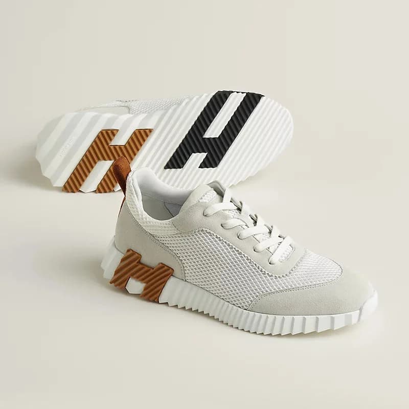 Hermès Bouncing blanc/maron/noir — vue 1