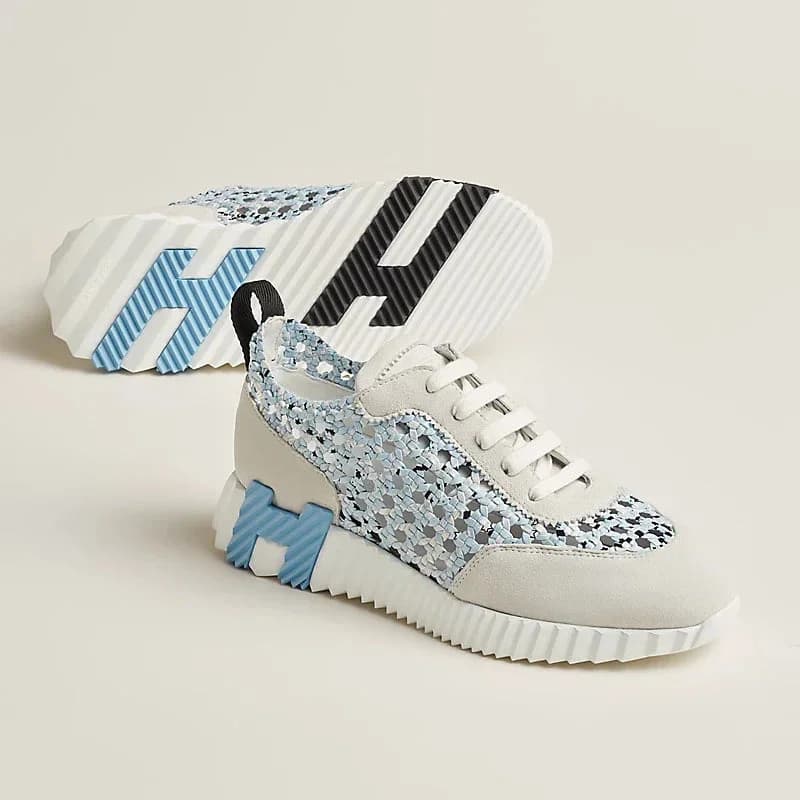Sneakers Hermès bleu clair / blanc — vue 1