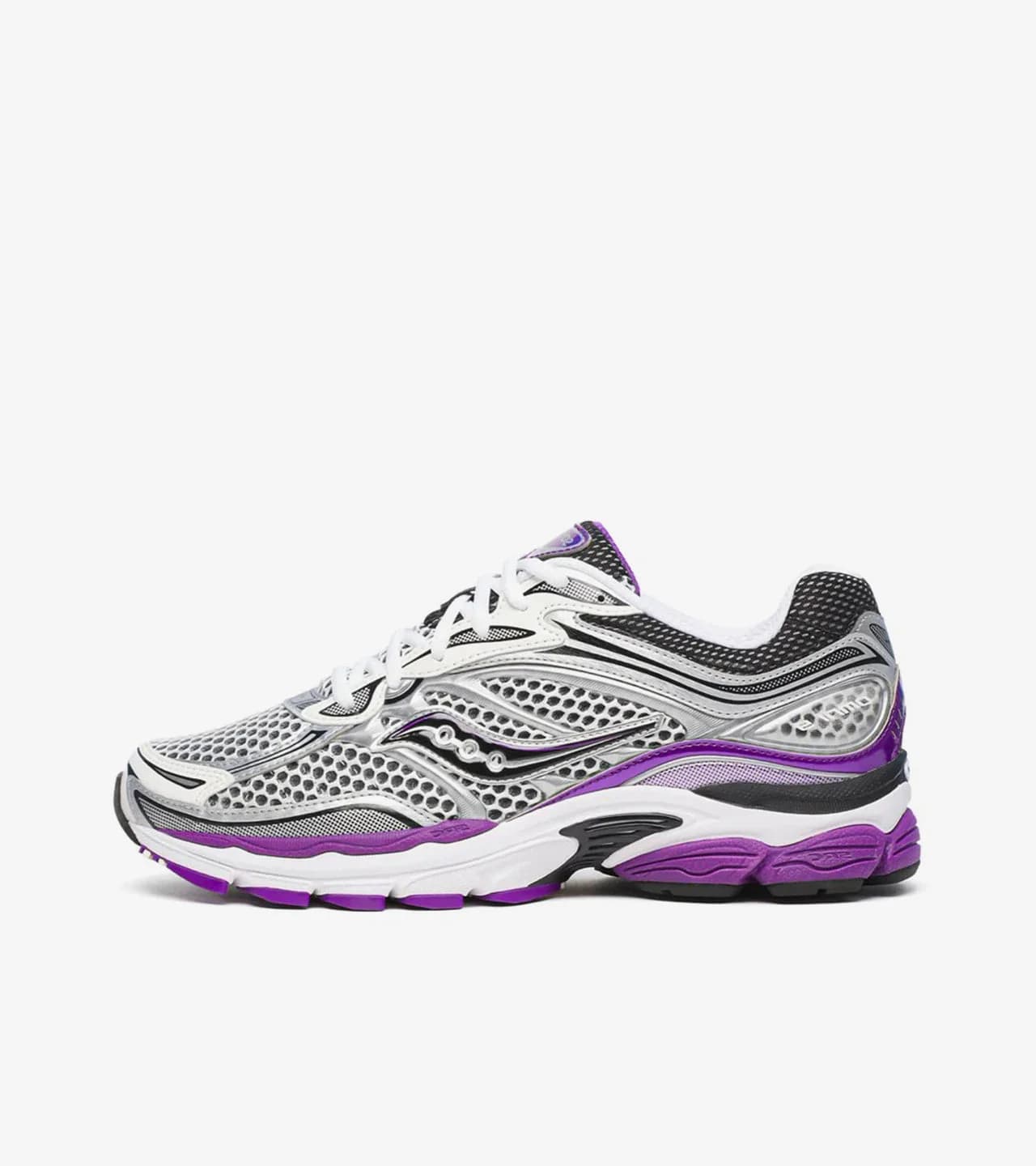 Saucony ProGrid Omni 9 White Black Silver Purple — vue 1